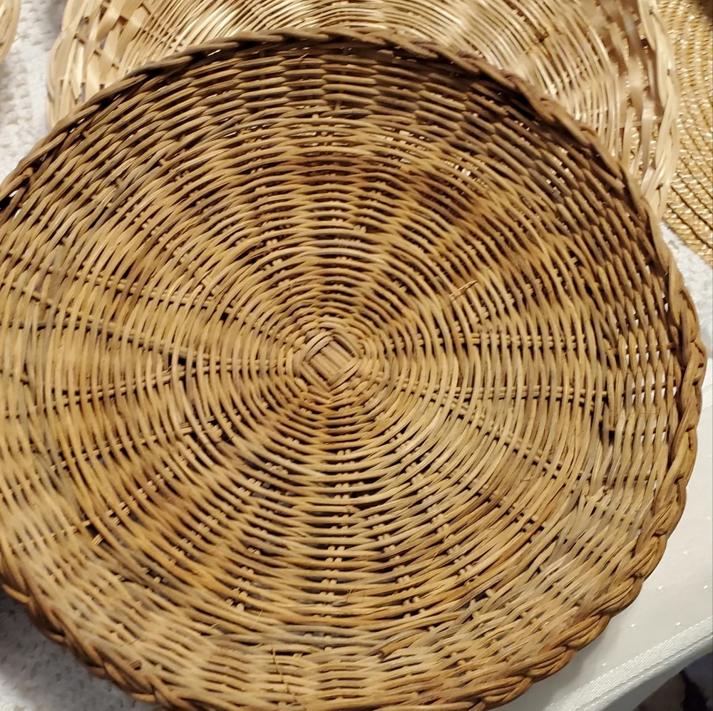 (10 ) vtg wicker woven baskets Boho Cottagecore Farmhouse wall decor bundle